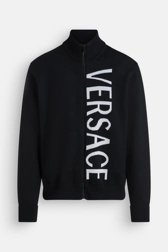 VERSACE Wollmix-Strickjacke schwarz