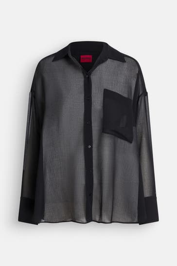 HUGO Casual-Bluse schwarz