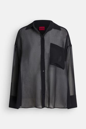 HUGO Casual-Bluse schwarz