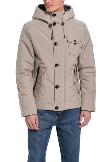 HANDSTICH Daunenjacke greige