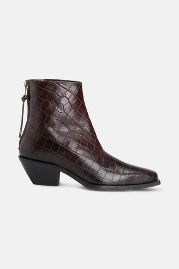 ALLSAINTS - Lederstiefeletten 'Lenora' rotbraun