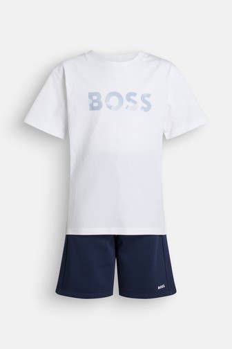 BOSS T-Shirt und Shorts nachtblau-weiß