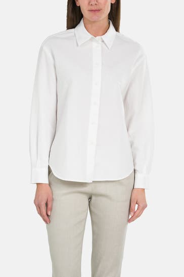 MARC O'POLO DENIM Leinenmix-Bluse weiß