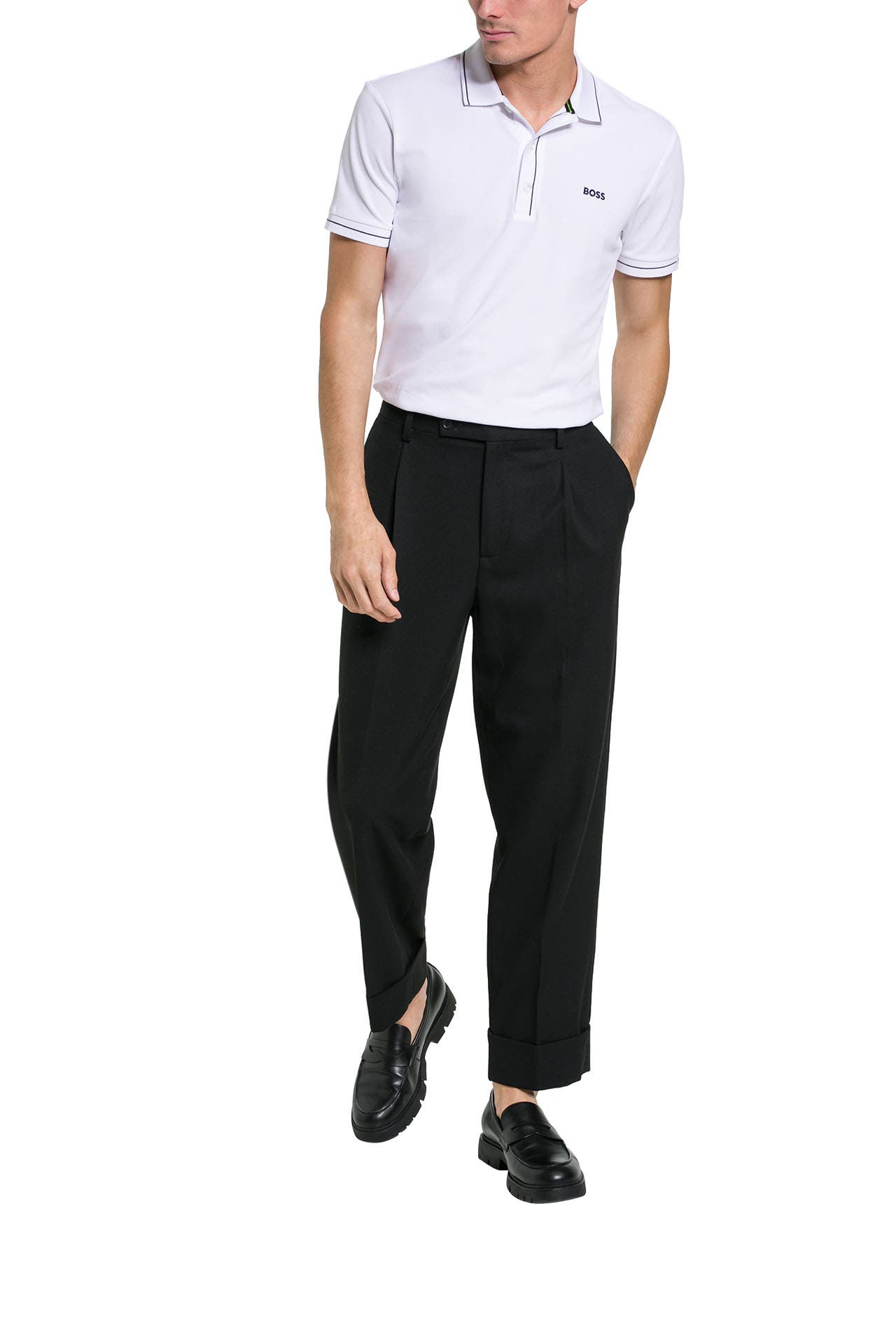 BOSS GREEN Polo-Shirt 'Paule' weiß, Bild 1