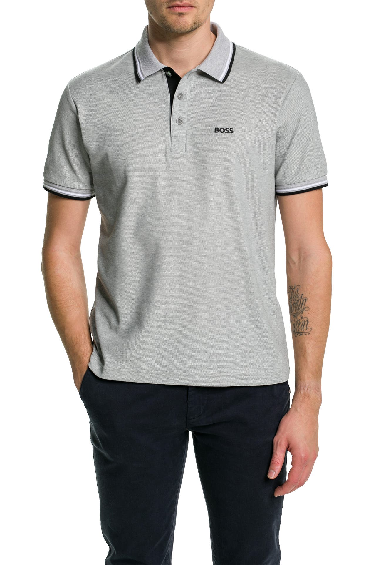 BOSS GREEN Polo-Shirt 'Paddy' hellgrau, Bild 1