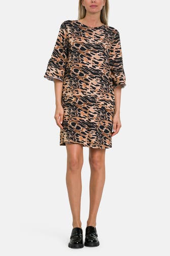 MISS GOODLIFE Kleid 'Fancy Leo' braun gemustert