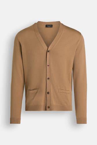 ROBERTO COLLINA Strickjacke camel