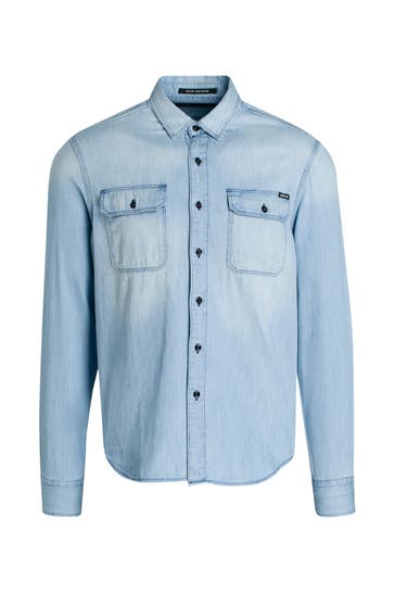 REPLAY Jeanshemd hellblau
