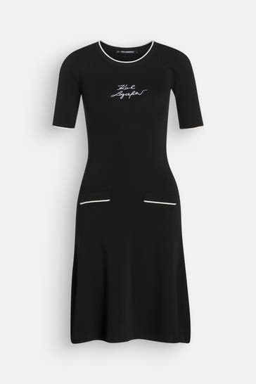 KARL LAGERFELD Mini-Strickkleid schwarz