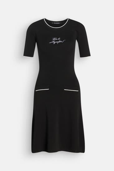 KARL LAGERFELD - Mini-Strickkleid schwarz
