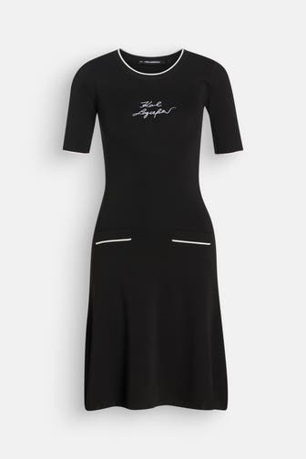 KARL LAGERFELD Mini-Strickkleid schwarz