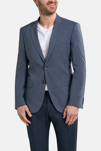 BOSS Wollmix-Sakko 'Huge' azurblau meliert