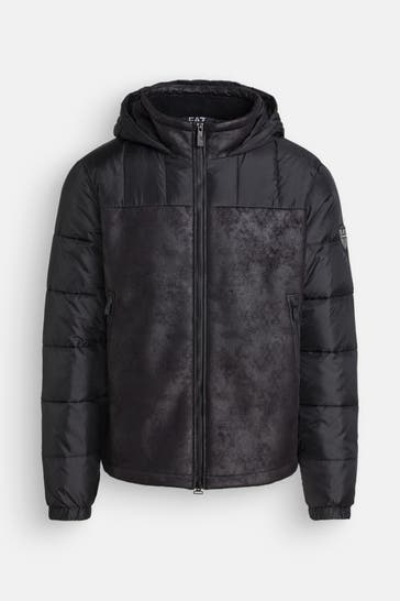 EA7 Kunstlederjacke schwarz
