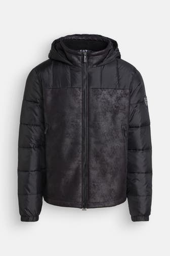 EA7 Kunstlederjacke schwarz