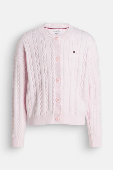 TOMMY HILFIGER Strickjacke rosa