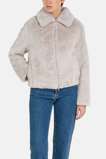 FRIEDA & FREDDIES NY Kunstfelljacke beige