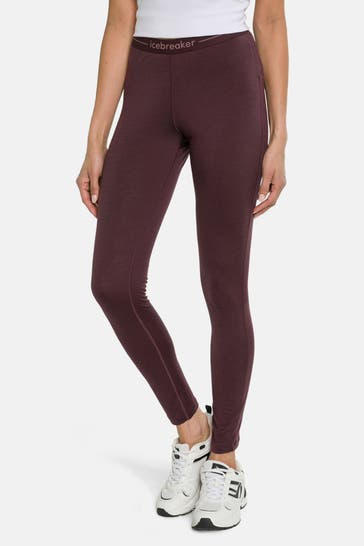 ICEBREAKER Leggings 'JAVA' burgunder