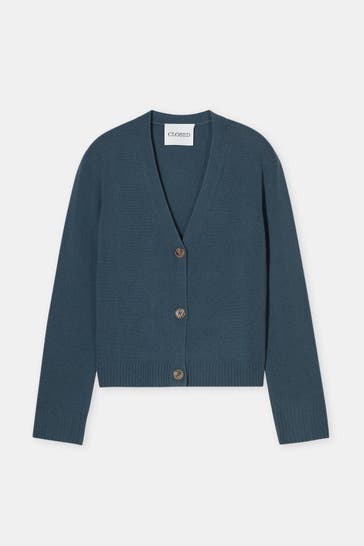 CLOSED Woll-Strickjacke graublau