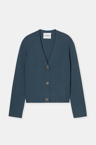 CLOSED Woll-Strickjacke graublau