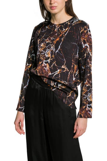 DRYKORN Blusenshirt 'Tunania' schwarz gemustert