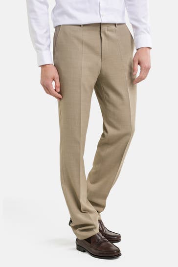 BOSS Wollmix-Stoffhose 'Leon' beige