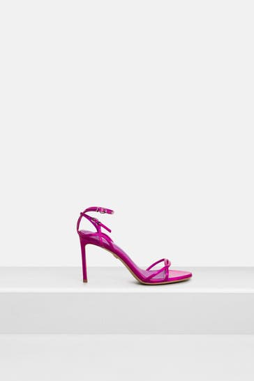 LOLA CRUZ Leder-Sandaletten 'Belifiore' magenta