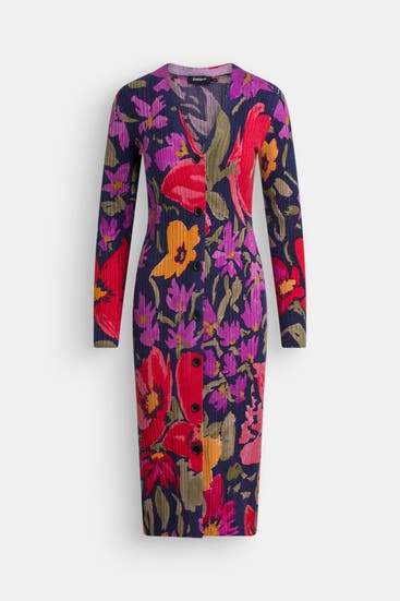 DESIGUAL - Strickkleid 'Delaware' floral gemustert