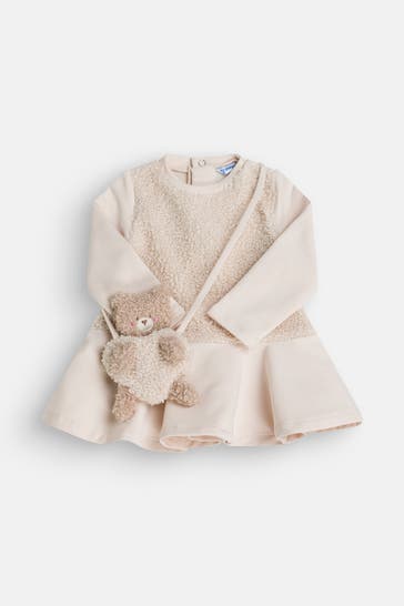 MAYORAL Set: Kleid und Tasche creme
