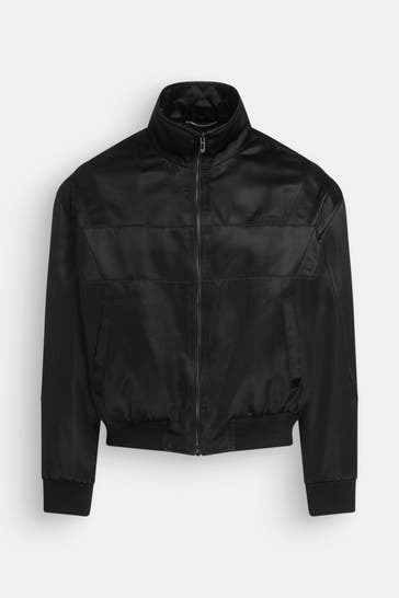 SAINT LAURENT Seidenmix-Blouson schwarz