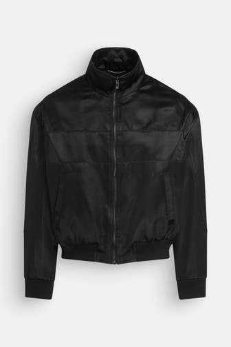 SAINT LAURENT Seidenmix-Blouson schwarz