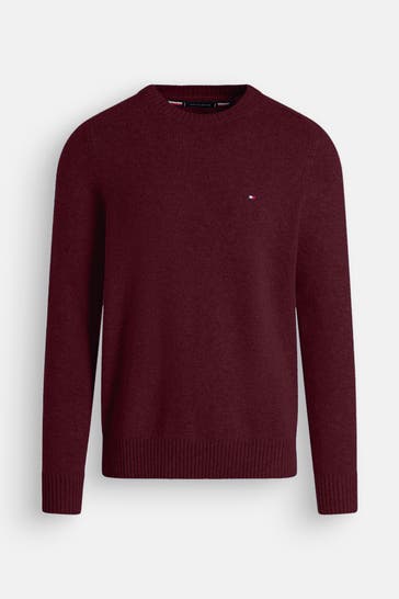 TOMMY HILFIGER Wollpullover dunkelrot