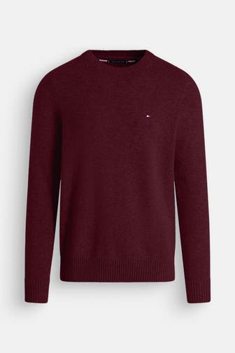 TOMMY HILFIGER Wollpullover dunkelrot