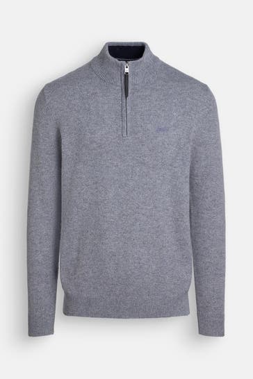 SUPERDRY Wollmix-Stricktroyer hellgrau