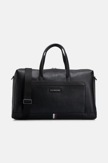 TOMMY HILFIGER - Leder-Weekender schwarz