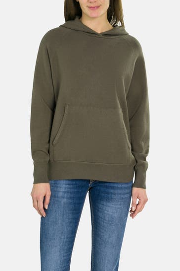 REPLAY Strick-Hoodie oliv