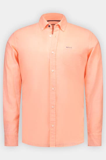 NEW ZEALAND AUCKLAND Leinenmix-Hemd neonorange
