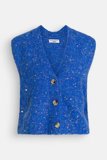 MARC O'POLO DENIM Wollmix-Pullunder azurblau