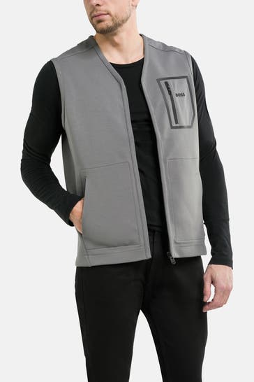 BOSS GREEN Weste 'Sveedy` grau