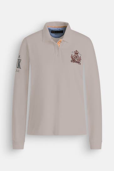 LA MARTINA Langarm-Polo 'Blondie' beige