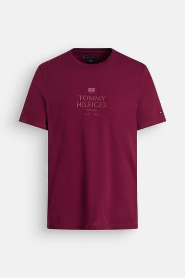 TOMMY HILFIGER T-Shirt weinrot