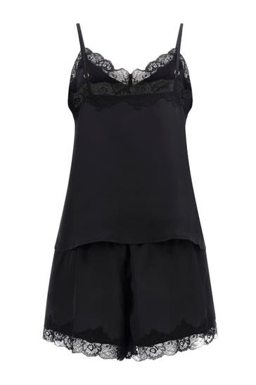 GUESS Satin-Pyjama schwarz