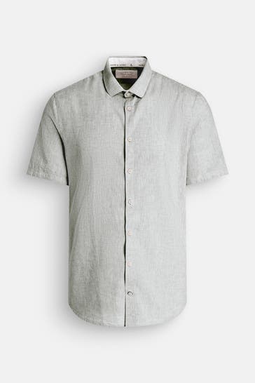 COLOURS & SONS Leinenmix-Kurzarmhemd pastellgrün