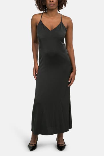 IVY OAK Satinkleid schwarz