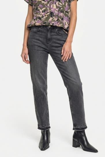COMMA, Jeans dunkelgrau straight