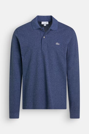 LACOSTE Langarm-Polo graublau