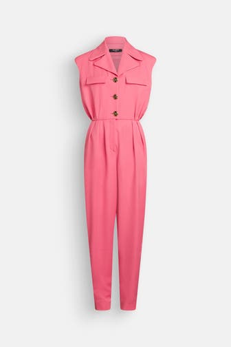 BALMAIN Woll-Jumpsuit fuchsia