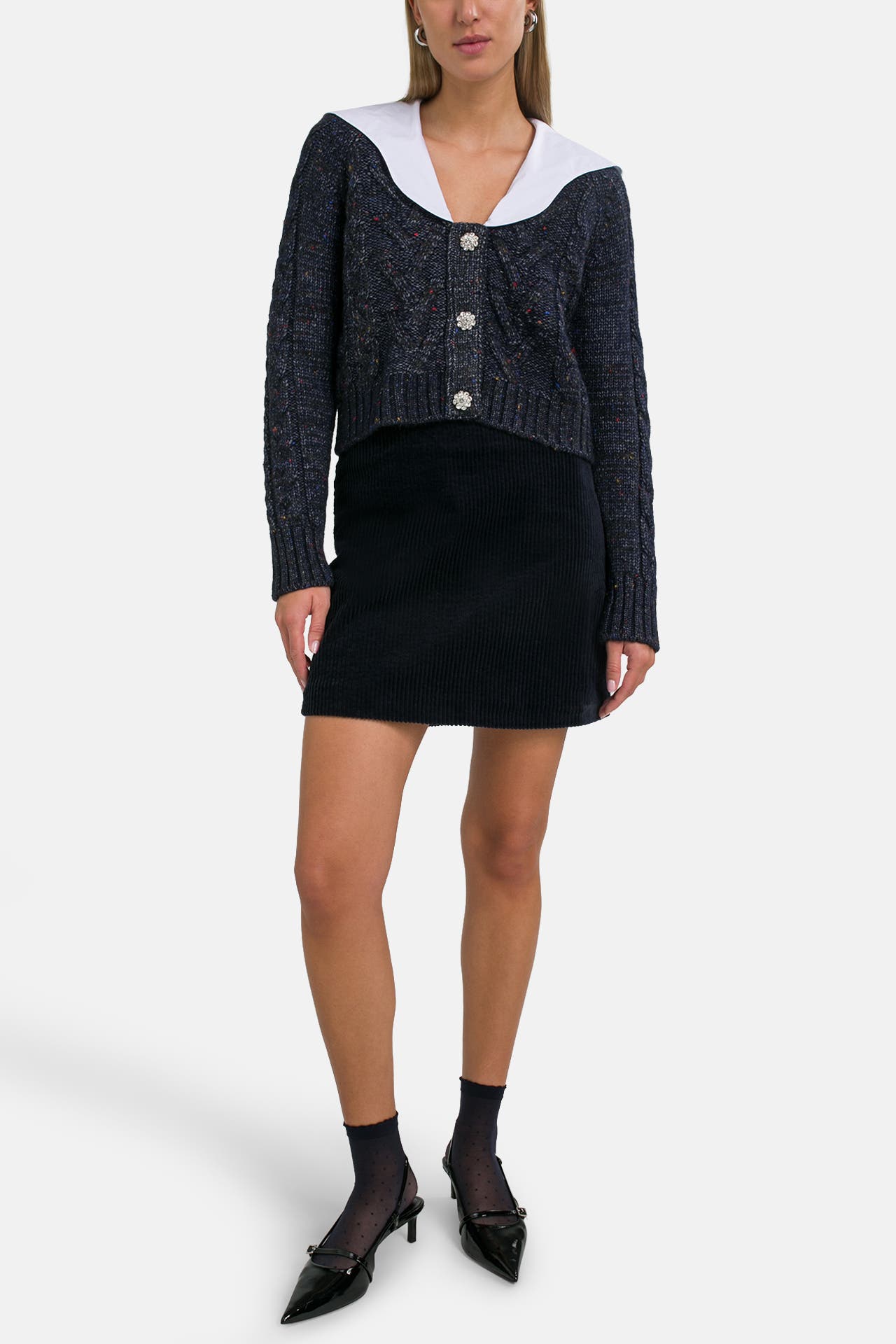 GANNI Strickjacke dunkelblau meliert, Bild 1