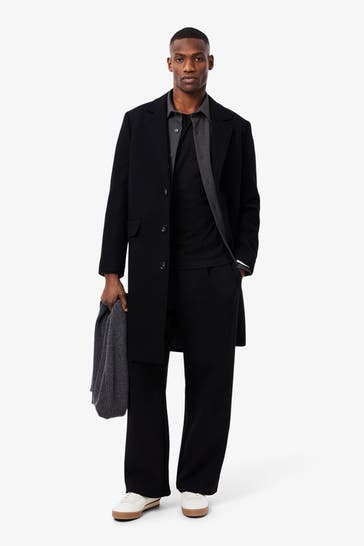 LACOSTE Wollmixmantel schwarz