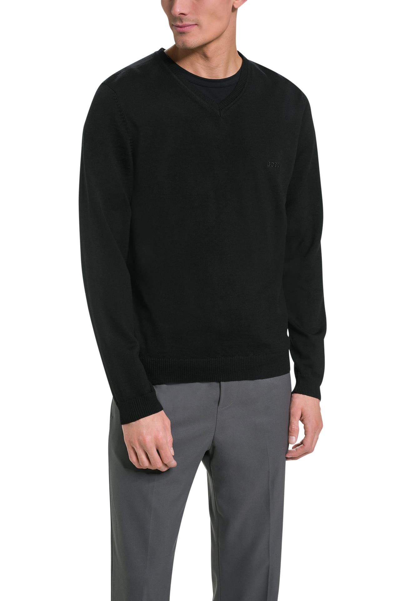 BOSS Strickpullover 'Batisse-E' schwarz, Bild 1