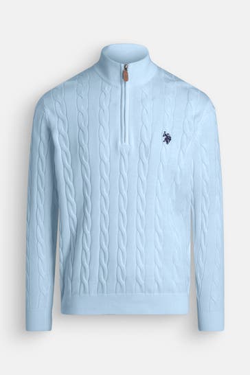 U.S. POLO ASSN. Strick-Troyer hellblau
